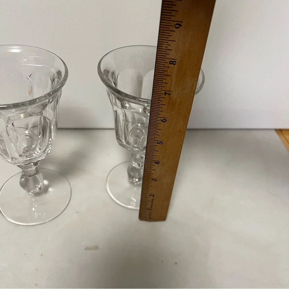 VTG Imperial Glass Old Williamsburg Elegant Clear Glass Water Wine Goblets
